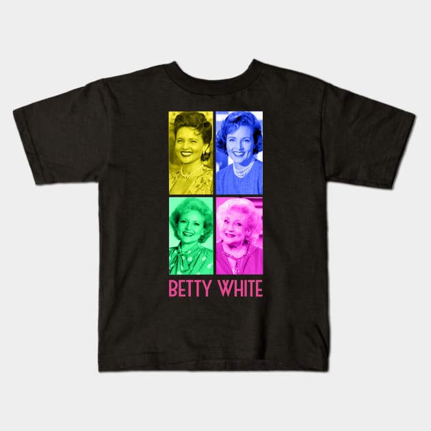 Betty white beautiful Kids T-Shirt by alustown